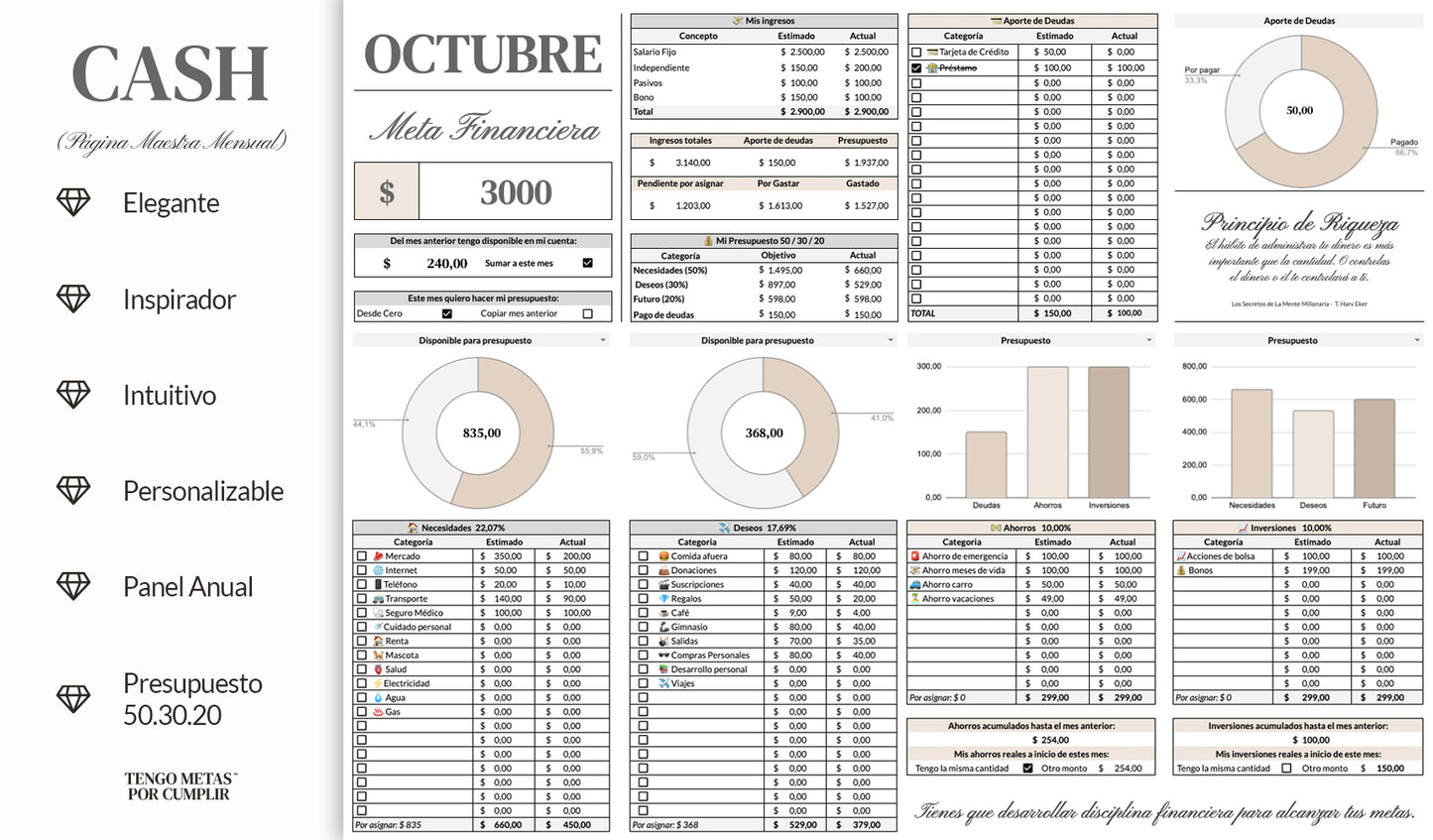 CASH. Planificador Financiero Mensual