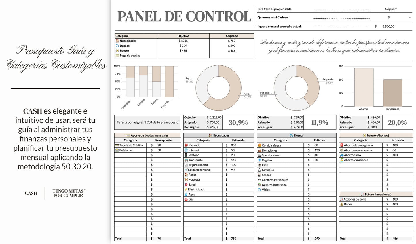 CASH. Planificador Financiero Mensual